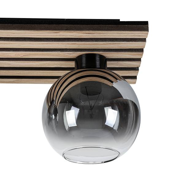 Lampada da soffitto Kentucky Ferro / vetro fumé - Nero