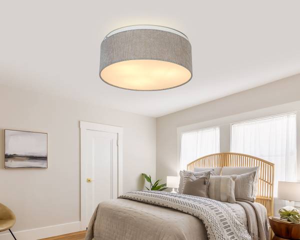 Lampada da soffitto Elenore Ferro / Velluto a coste - Grigio