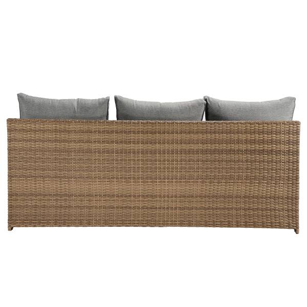 Loungeset Nuvano 3-teilig Polyrattan / Webstoff - Braun / Grau