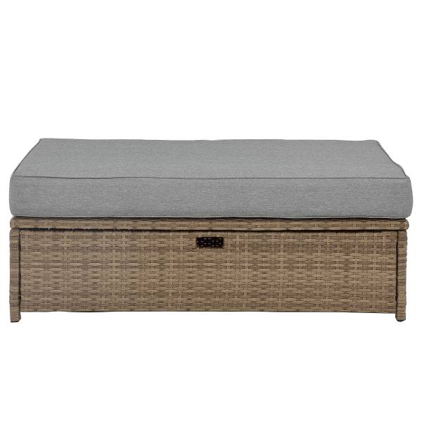 Loungeset Nuvano 3-teilig Polyrattan / Webstoff - Braun / Grau