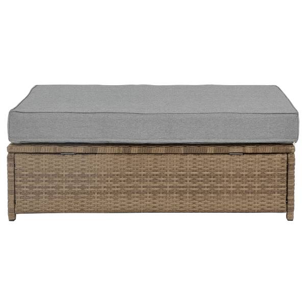 Loungeset Nuvano 3-teilig Polyrattan / Webstoff - Braun / Grau