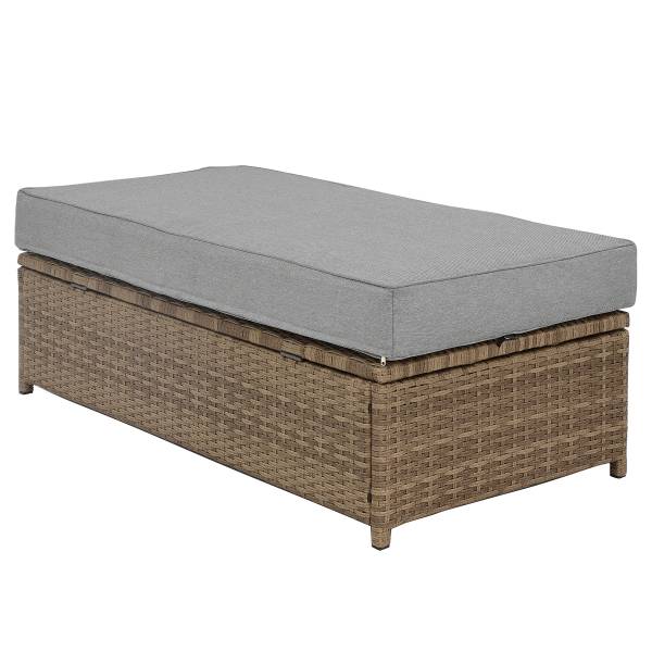 Loungeset Nuvano 3-teilig Polyrattan / Webstoff - Braun / Grau