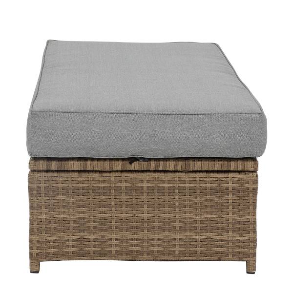 Loungeset Nuvano 3-teilig Polyrattan / Webstoff - Braun / Grau