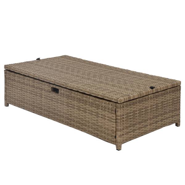 Loungeset Nuvano 3-teilig Polyrattan / Webstoff - Braun / Grau