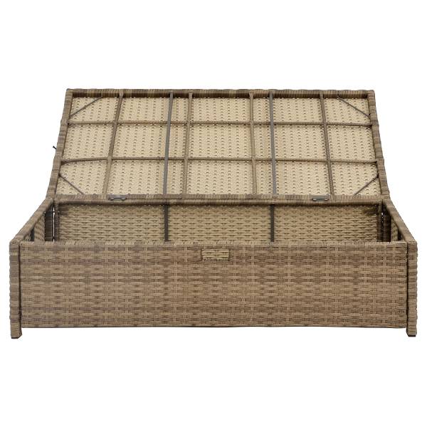 Loungeset Nuvano 3-teilig Polyrattan / Webstoff - Braun / Grau