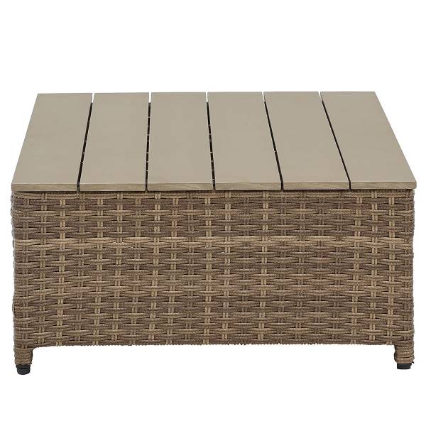 Loungeset Nuvano 3-teilig Polyrattan / Webstoff - Braun / Grau