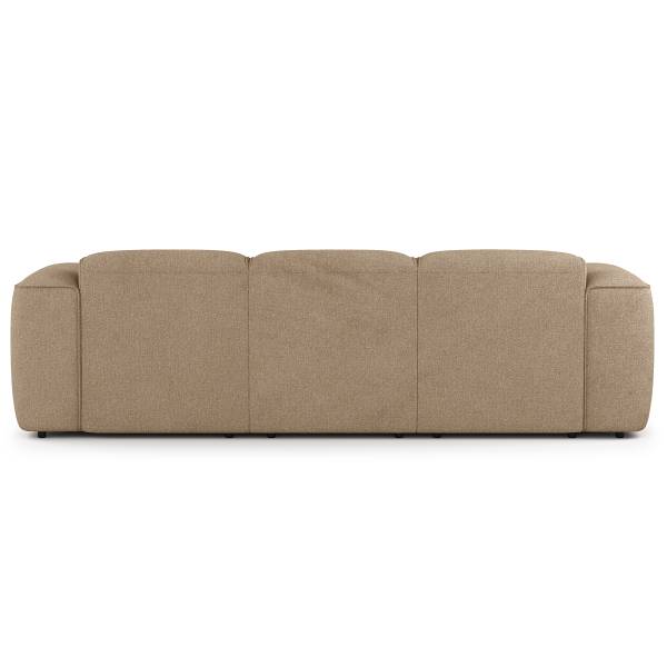 Ecksofa HUDSON 3-Sitzer mit Longchair Bouclé Stoff Helay: Beige - Breite: 251 cm - Longchair davorstehend rechts