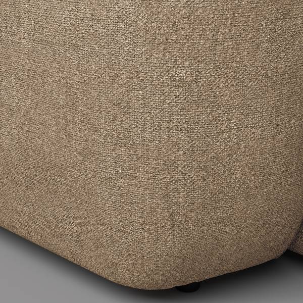 Ecksofa HUDSON 3-Sitzer mit Longchair Bouclé Stoff Helay: Beige - Breite: 251 cm - Longchair davorstehend rechts