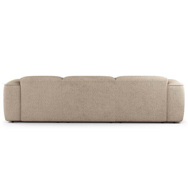 Ecksofa HUDSON 3-Sitzer mit Longchair Webstoff Amaris: Beige - Breite: 284 cm - Longchair davorstehend rechts
