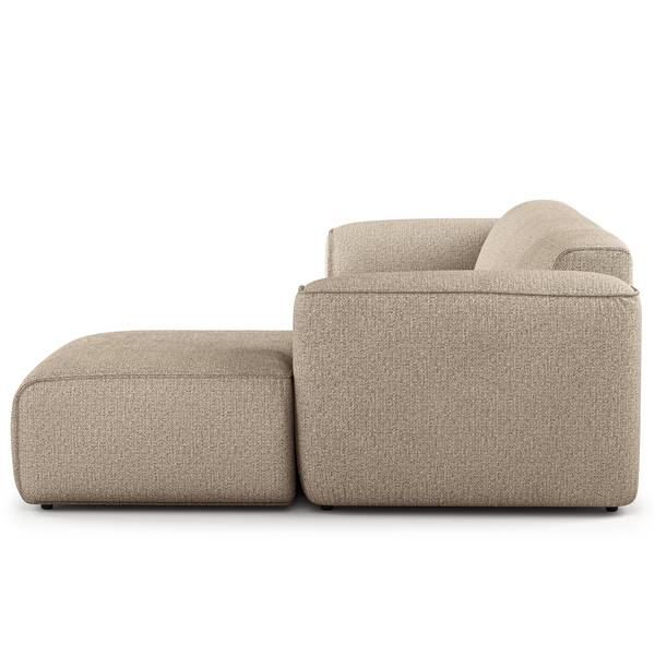 Ecksofa HUDSON 3-Sitzer mit Longchair Webstoff Amaris: Beige - Breite: 284 cm - Longchair davorstehend rechts