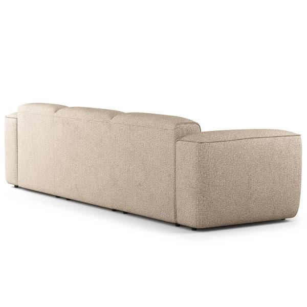 Ecksofa HUDSON 3-Sitzer mit Longchair Webstoff Amaris: Beige - Breite: 284 cm - Longchair davorstehend rechts