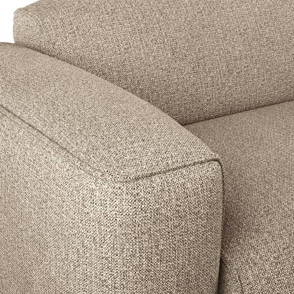 Ecksofa HUDSON 3-Sitzer mit Longchair Webstoff Amaris: Beige - Breite: 284 cm - Longchair davorstehend rechts