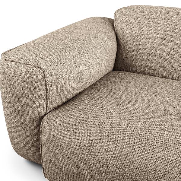 Ecksofa HUDSON 3-Sitzer mit Longchair Webstoff Amaris: Beige - Breite: 284 cm - Longchair davorstehend rechts