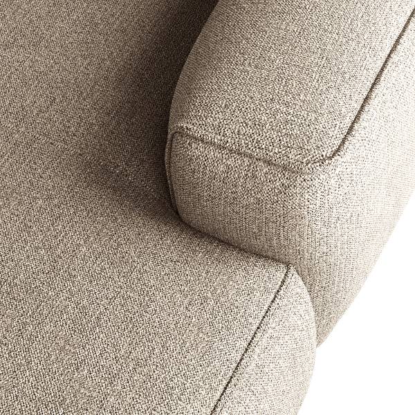 Ecksofa HUDSON 3-Sitzer mit Longchair Webstoff Amaris: Beige - Breite: 284 cm - Longchair davorstehend rechts