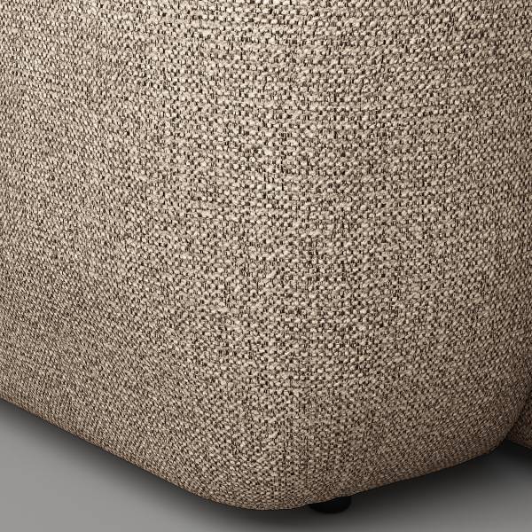 Ecksofa HUDSON 3-Sitzer mit Longchair Webstoff Amaris: Beige - Breite: 284 cm - Longchair davorstehend rechts