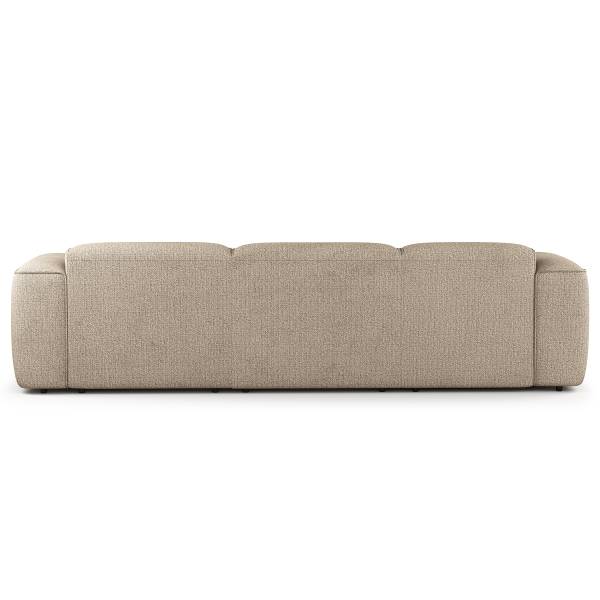 Ecksofa HUDSON 3-Sitzer mit Longchair Webstoff Amaris: Beige - Breite: 284 cm - Longchair davorstehend links