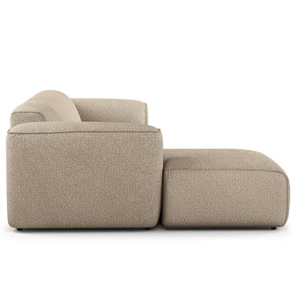 Ecksofa HUDSON 3-Sitzer mit Longchair Webstoff Amaris: Beige - Breite: 284 cm - Longchair davorstehend links