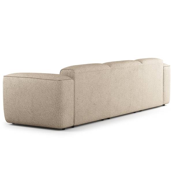 Ecksofa HUDSON 3-Sitzer mit Longchair Webstoff Amaris: Beige - Breite: 284 cm - Longchair davorstehend links