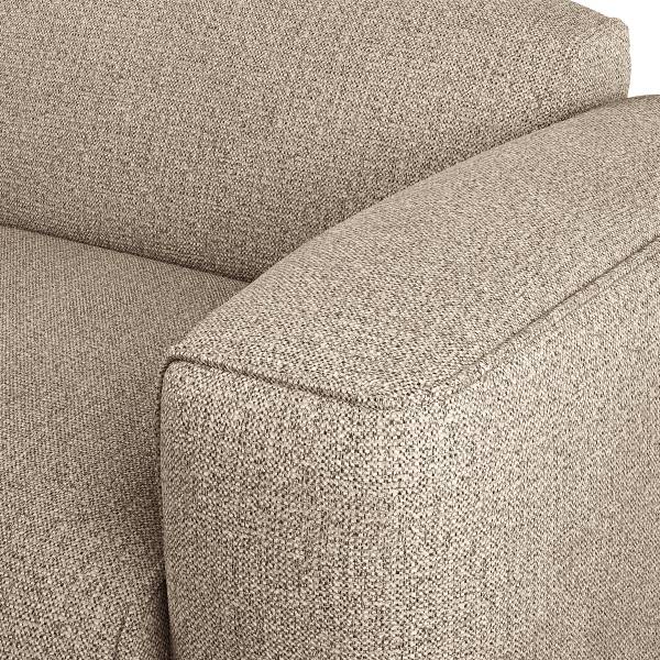 Ecksofa HUDSON 3-Sitzer mit Longchair Webstoff Amaris: Beige - Breite: 284 cm - Longchair davorstehend links