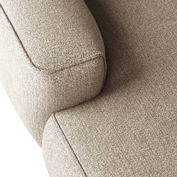 Ecksofa HUDSON 3-Sitzer mit Longchair Webstoff Amaris: Beige - Breite: 284 cm - Longchair davorstehend links