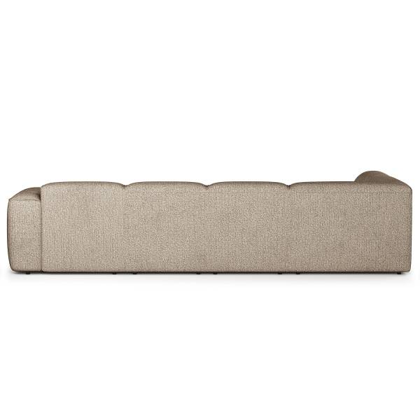 Wohnlandschaft HUDSON Webstoff Amaris: Beige - Longchair davorstehend rechts / Ottomane links