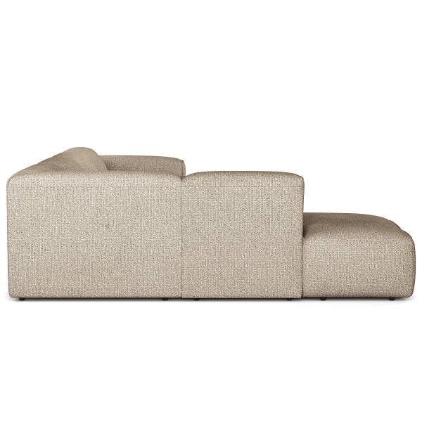 Wohnlandschaft HUDSON Webstoff Amaris: Beige - Longchair davorstehend rechts / Ottomane links