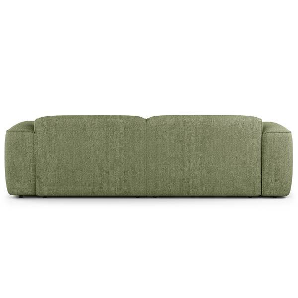 Ecksofa HUDSON 1,5-Sitzer mit Longchair Webstoff Amaris: Grün - Longchair davorstehend links