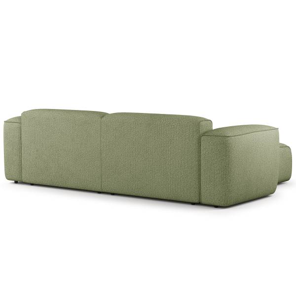 Ecksofa HUDSON 1,5-Sitzer mit Longchair Webstoff Amaris: Grün - Longchair davorstehend links