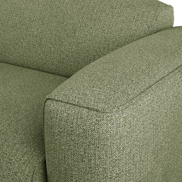Ecksofa HUDSON 1,5-Sitzer mit Longchair Webstoff Amaris: Grün - Longchair davorstehend links