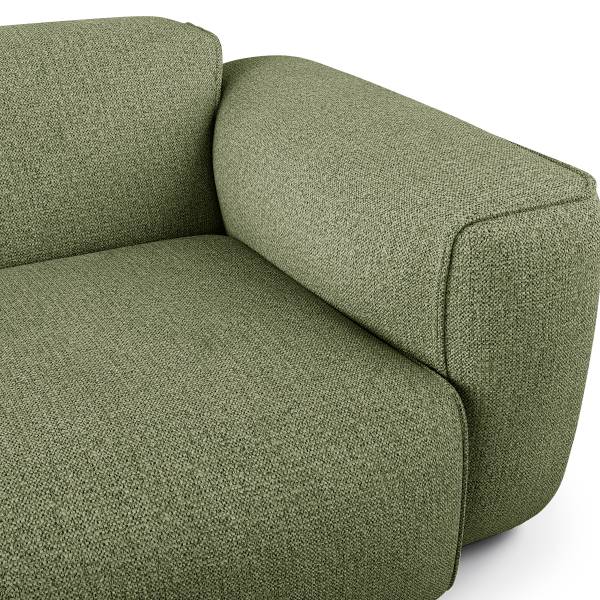 Ecksofa HUDSON 1,5-Sitzer mit Longchair Webstoff Amaris: Grün - Longchair davorstehend links
