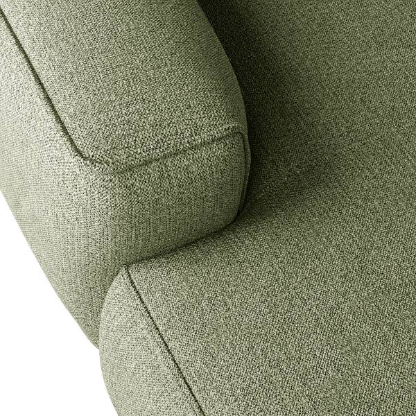 Ecksofa HUDSON 1,5-Sitzer mit Longchair Webstoff Amaris: Grün - Longchair davorstehend links
