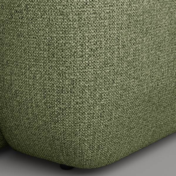 Ecksofa HUDSON 1,5-Sitzer mit Longchair Webstoff Amaris: Grün - Longchair davorstehend links
