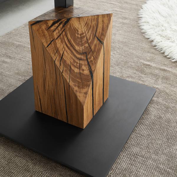 Tavolino da salotto Vuorri Vetro / Rovere massello - Grigio / Rovere