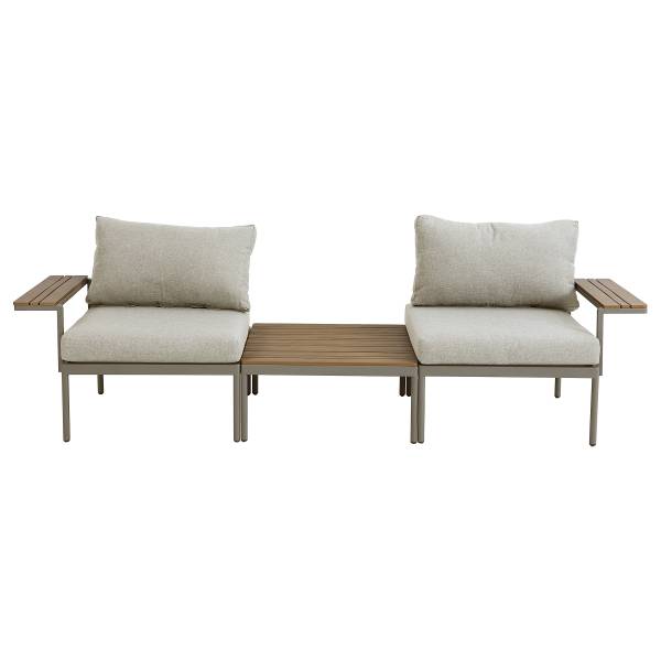 Ensemble de jardin Laventa - 3 éléments Acier/ oléfine - Beige