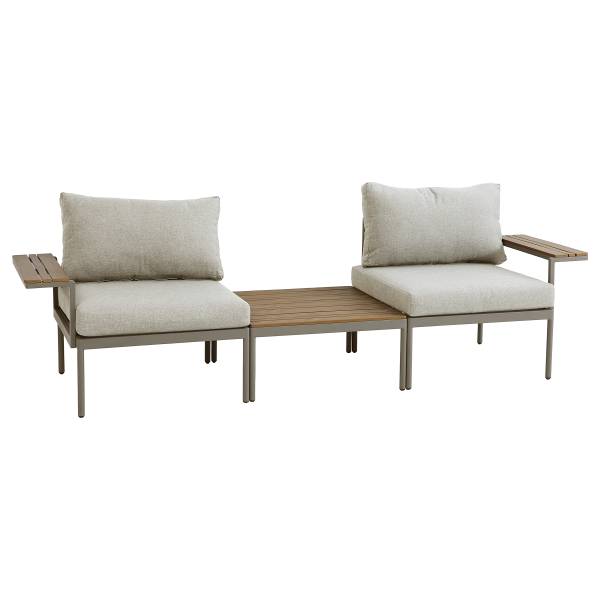 Ensemble de jardin Laventa - 3 éléments Acier/ oléfine - Beige