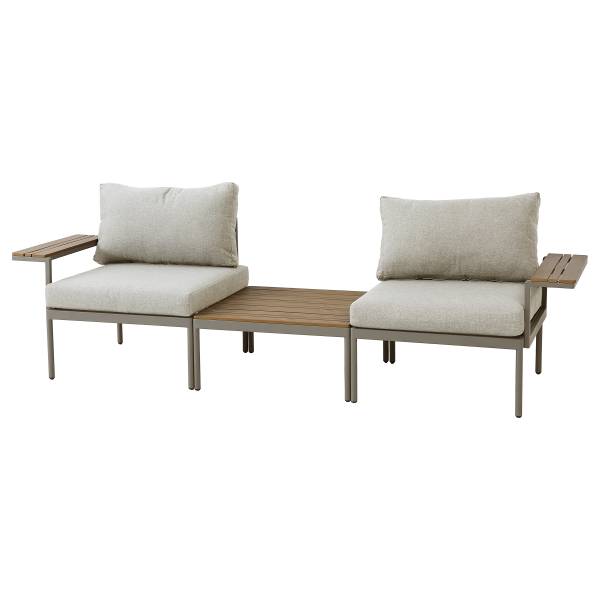 Ensemble de jardin Laventa - 3 éléments Acier/ oléfine - Beige