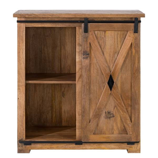 Houten kast FERROX 4 lades mangohout/zwart