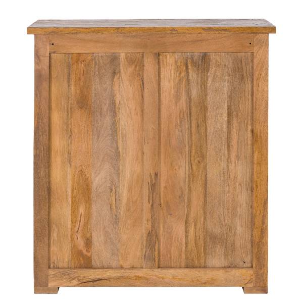 Houten kast FERROX 4 lades mangohout/zwart