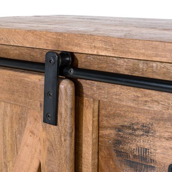 Houten kast FERROX 4 lades mangohout/zwart
