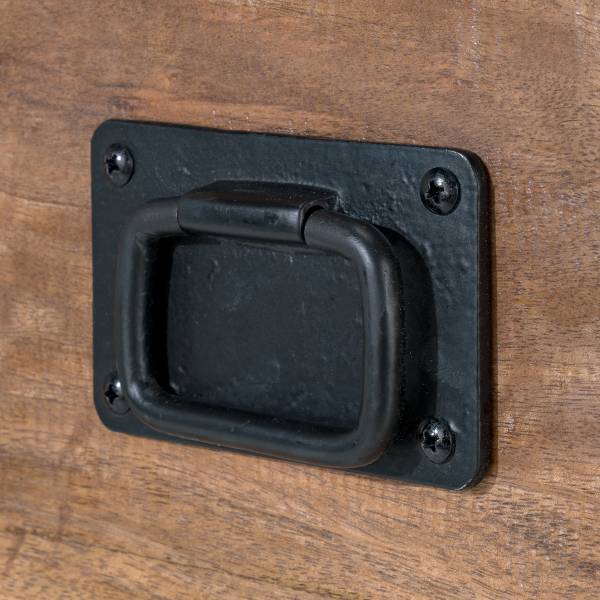 Houten kast FERROX 4 lades mangohout/zwart