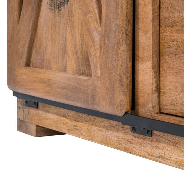 Houten kast FERROX 4 lades mangohout/zwart