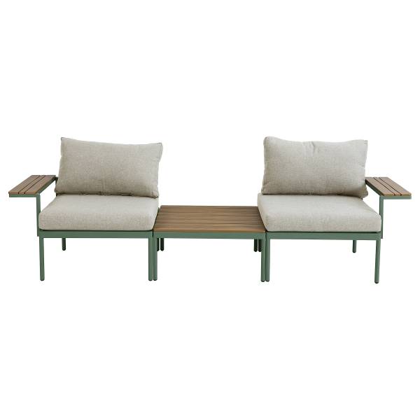 Modulares Loungeset Laventa 3-teilig Stahl / Olefin - Grün