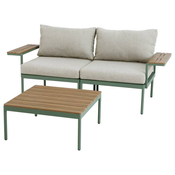 Modulares Loungeset Laventa 3-teilig Stahl / Olefin - Grün