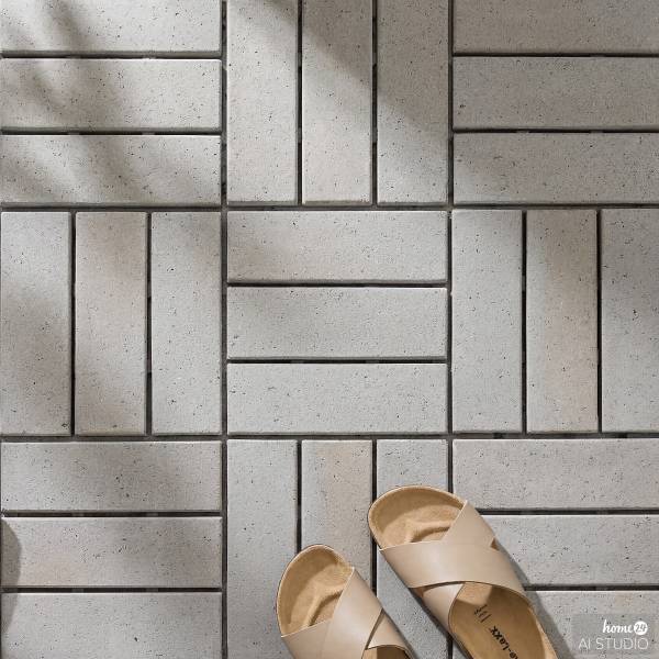 33er-Set Terrassenfliese Granyo 30x30 cm Granitoptik - Akazie massiv / Polypropylene - Hellgrau