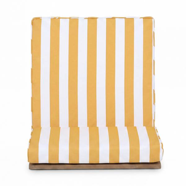 Poltrona lounge LEXI Tessuto / Legno massello di acacia - Giallo / Bianco