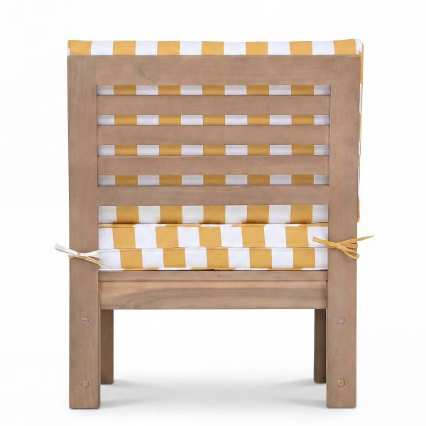 Poltrona lounge LEXI Tessuto / Legno massello di acacia - Giallo / Bianco