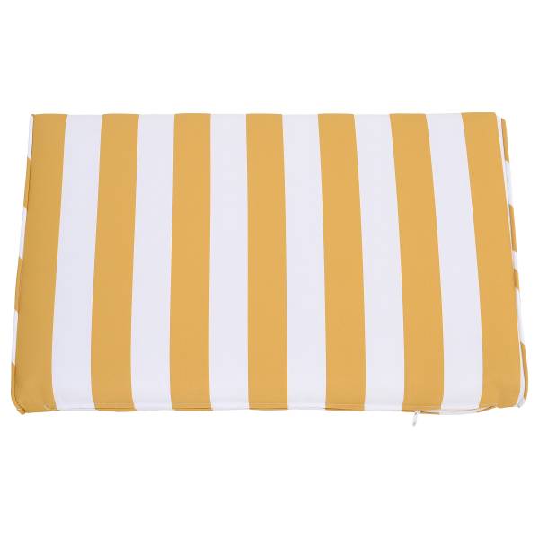 Poltrona lounge LEXI Tessuto / Legno massello di acacia - Giallo / Bianco