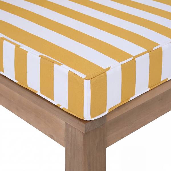 Poltrona lounge LEXI Tessuto / Legno massello di acacia - Giallo / Bianco