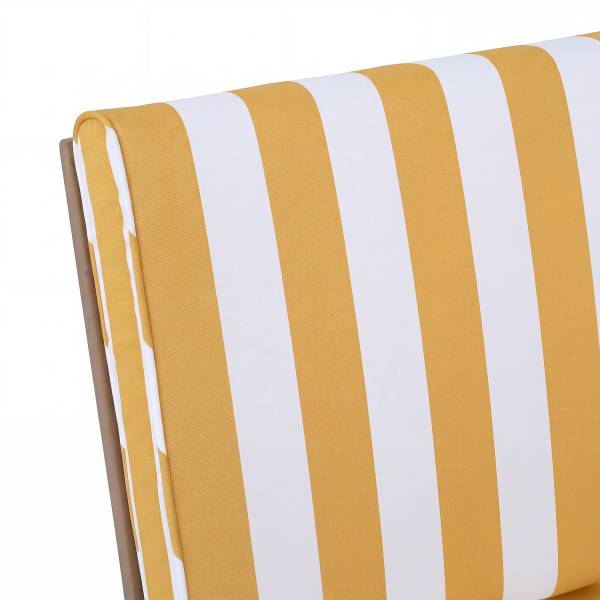 Poltrona lounge LEXI Tessuto / Legno massello di acacia - Giallo / Bianco