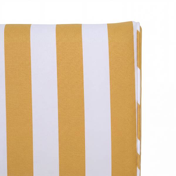Poltrona lounge LEXI Tessuto / Legno massello di acacia - Giallo / Bianco